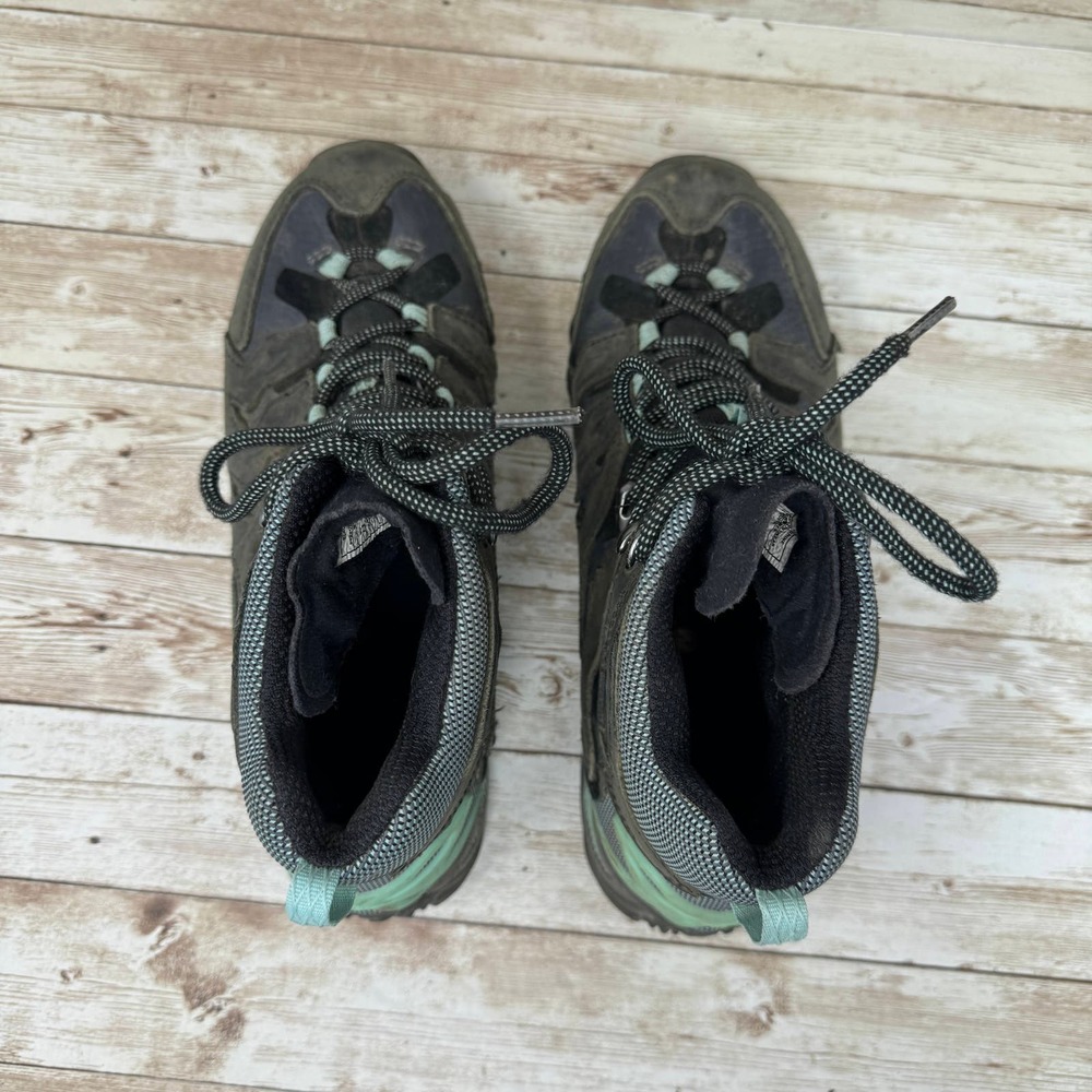 Merrell Mid Black Adventure Black Outdoor Trail Hiking Boots Women's 7.5 Green - Picture 5 of 8